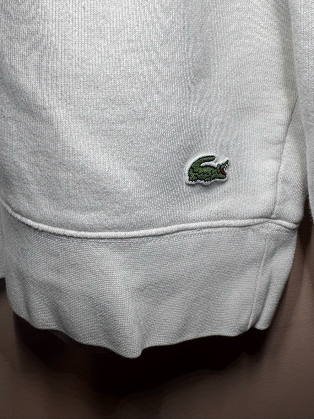 Lacoste White Crocodile Logo Crewneck Sweatshirt Men’s Medium - Picture 4 of 9